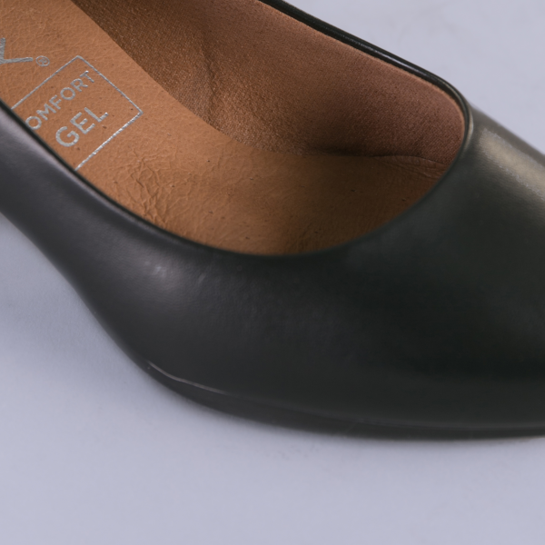 Pantofi dama piele cu toc Aras negri, 4 - Kalapod.net